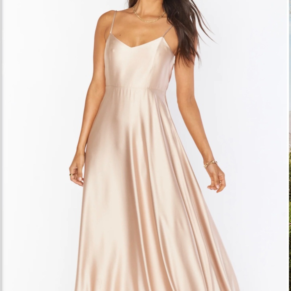 Faith Maxi Dress - Show me your Mumu Bridesmaid Dress (Champagne Satin)